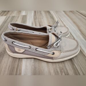 Sperry Womens Angelfish Metalkic Boat Shoes Size 9 Gray Silver